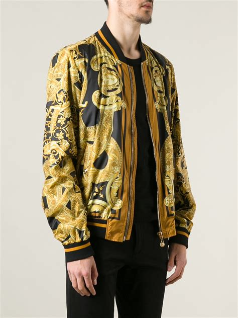 versace bomber jacket gold|versace bomber jackets men's sale.